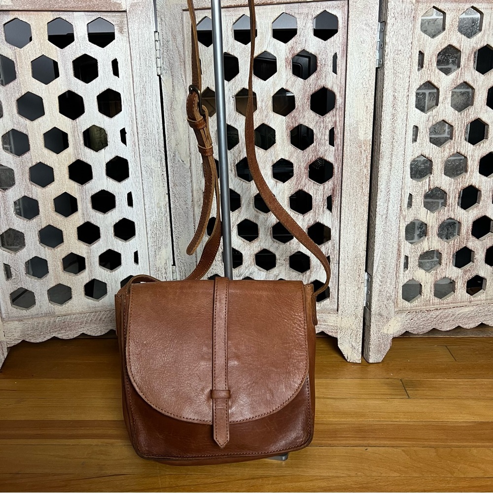FashionABLE Local and Global Tirhas Brown Leather Crossbody Bag